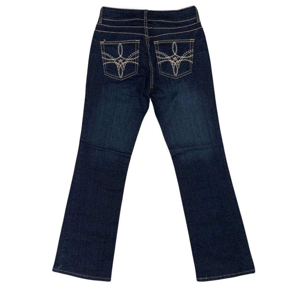 Wrangler Bootcut Juniors Womens Jeans 5 6 33 Dark Wash Pockets Logo Western Blue - Picture 5 of 8